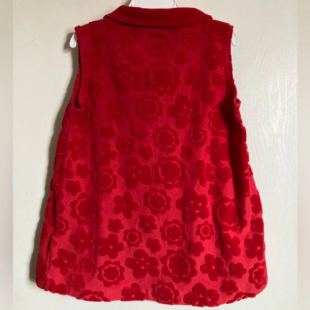 *Hanna Andersson Red Embossed Floral Girl’s Size 6-7yrs Swim Cover Up #LB